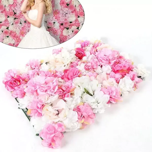 Lot de 20 murs de roses artificiels pour mariage - 40 x 60 cm Lot de 20 murs de roses artificiels pour mariage - 40 x 60 cm
