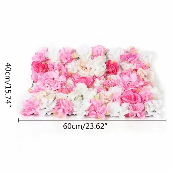 Lot de 20 murs de roses artificiels pour mariage - 40 x 60 cm