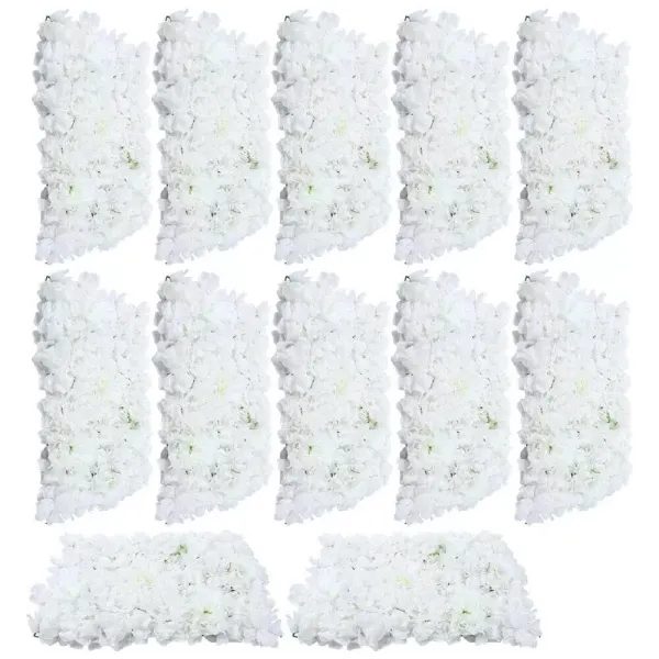 Mur de roses artificielles pour décoration de fête de mariage - Fond blanc - Fleurs en soie