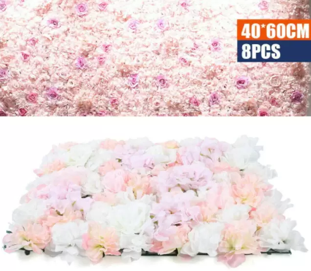 Set van 8 kunstbloemen voor tuindecoratie 40 x 60 cm