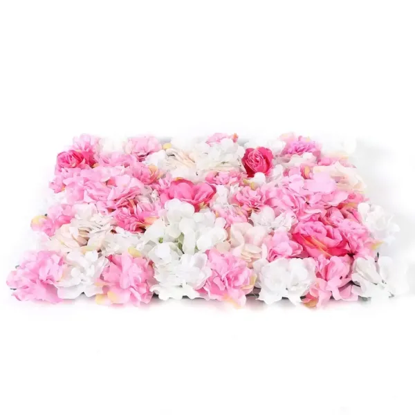 Lot de 8 panneaux muraux de fleurs artificielles pour décoration de jardin, maison, mariage, fête - 40 x 60 cm