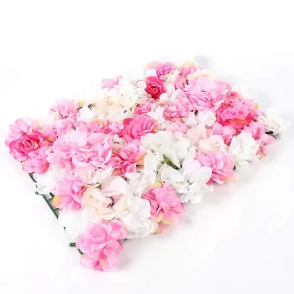 Lot de 8 panneaux muraux de fleurs artificielles pour décoration de jardin, maison, mariage, fête - 40 x 60 cm