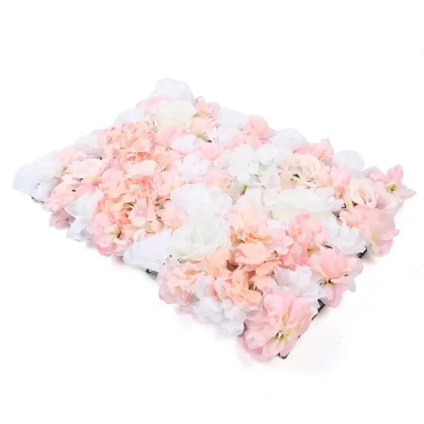 CNCEST Lot de 4 panneaux de fleurs artificielles - Fond romantique - Décoration murale pour la maison, un mariage, 40 x 60 cm (blanc + champagne) CNCEST Lot de 4 panneaux de fleurs artificielles - Fond romantique - Décoration murale pour la maison, un mariage, 40 x 60 cm (blanc + champagne)