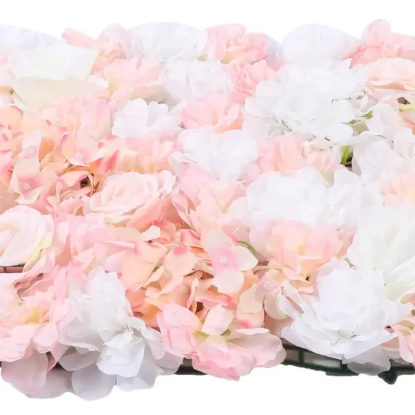 CNCEST Lot de 4 panneaux de fleurs artificielles - Fond romantique - Décoration murale pour la maison, un mariage, 40 x 60 cm (blanc + champagne) CNCEST Lot de 4 panneaux de fleurs artificielles - Fond romantique - Décoration murale pour la maison, un mariage, 40 x 60 cm (blanc + champagne)
