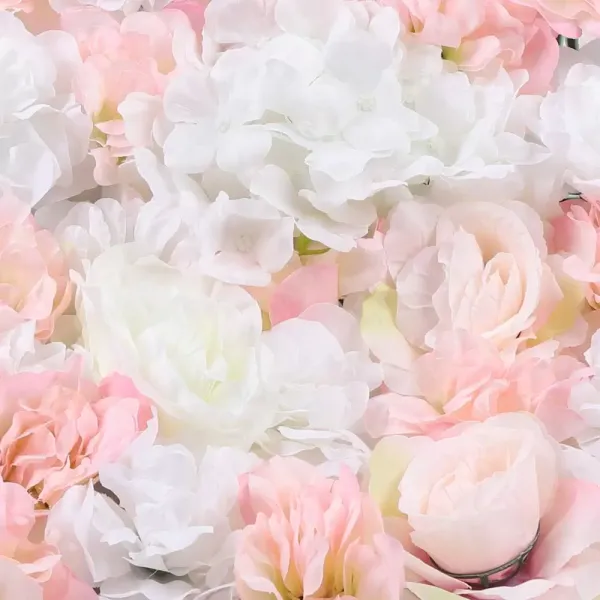 CNCEST Lot de 4 panneaux de fleurs artificielles - Fond romantique - Décoration murale pour la maison, un mariage, 40 x 60 cm (blanc + champagne) CNCEST Lot de 4 panneaux de fleurs artificielles - Fond romantique - Décoration murale pour la maison, un mariage, 40 x 60 cm (blanc + champagne)