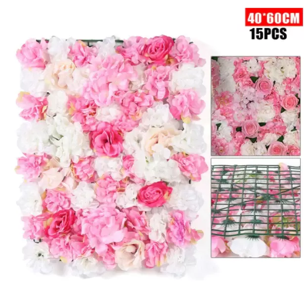 15 stuks kunstbloemen voor bruiloftsdecoratie 40x60cm donkerroze
