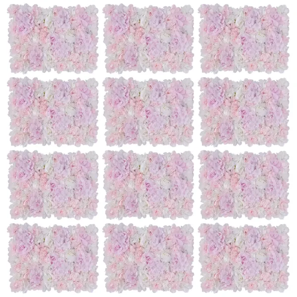 12 x 40 x 60 cm - Mur de roses artificielles - Pour décoration de mariage - Fond de rue - Mur de fleurs en soie