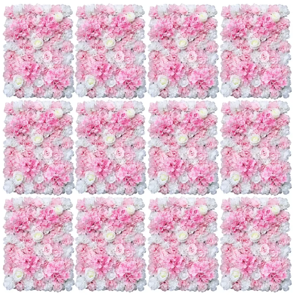 12 x 40 x 60 cm - Mur de roses artificielles - Pour décoration de mariage - Fond de rue - Mur de fleurs en soie