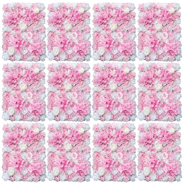12 x 40 x 60 cm - Mur de roses artificielles - Pour décoration de mariage - Fond de rue - Mur de fleurs en soie