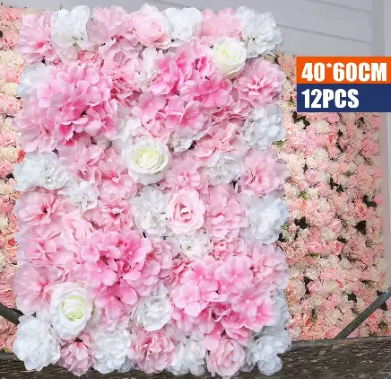 12x40x60cm Kunstmatige Roos Bloem Muur Bruiloft Decoratie Straat Achtergrond Zijden Bloem Muur