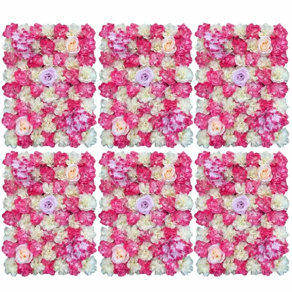 Lot de 6 murs à fleurs artificiels - 60 x 40 cm - Fleurs artificielles - Pour jardin, balcon, mariage, rue, décoration à suspendre