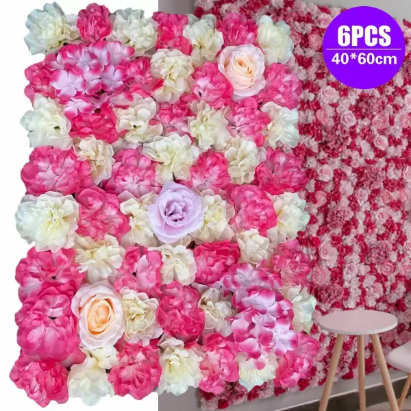 Lot de 6 murs à fleurs artificiels - 60 x 40 cm - Fleurs artificielles - Pour jardin, balcon, mariage, rue, décoration à suspendre Lot de 6 murs à fleurs artificiels - 60 x 40 cm - Fleurs artificielles - Pour jardin, balcon, mariage, rue, décoration à suspendre