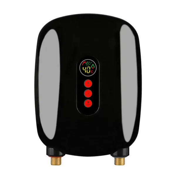 Mini chauffe-eau électronique - 6,5 kW - 220 V - Sous évier - Avec affichage LCD - Pour salle de bain, cuisine, douche - Noir
