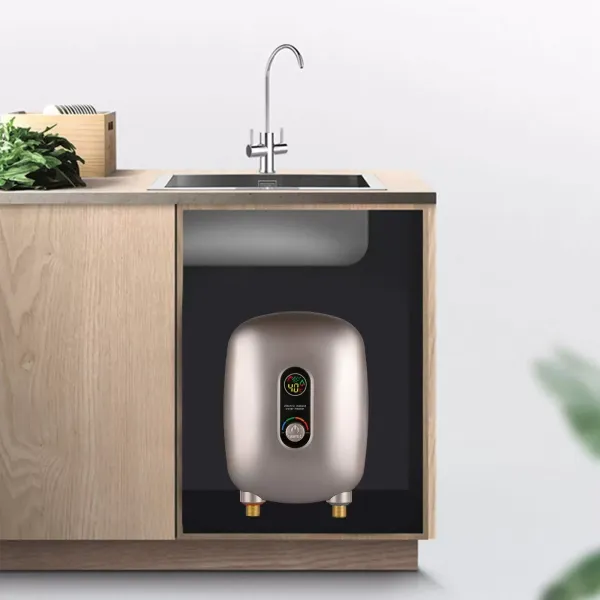 Mini chauffe-eau électrique - Petit chauffe-eau instantané - Chauffe-eau instantané - Avec écran LCD - 6500 W - Pour salle de bain et cuisine