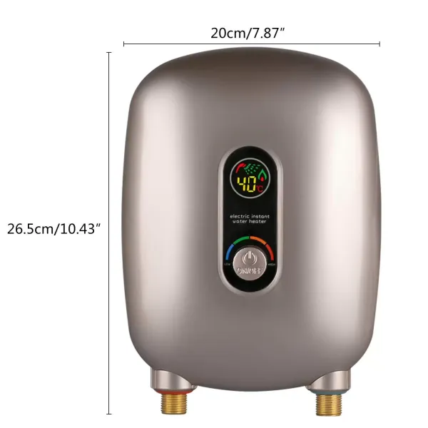 Mini chauffe-eau électrique - Petit chauffe-eau instantané - Chauffe-eau instantané - Avec écran LCD - 6500 W - Pour salle de bain et cuisine