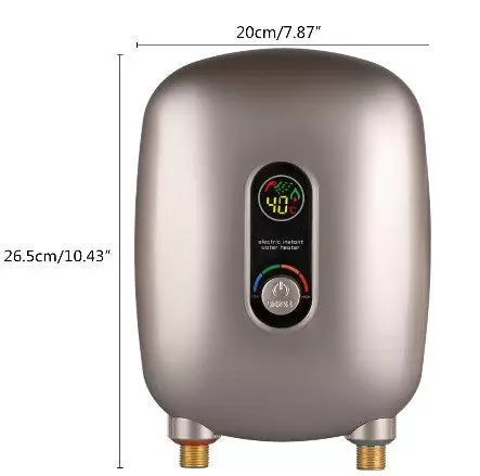 Mini chauffe-eau électrique - Petit chauffe-eau instantané - Chauffe-eau instantané - Avec écran LCD - 6500 W - Pour salle de bain et cuisine