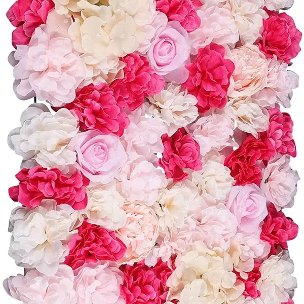 CNCEST Lot de 4 roses artificielles en soie pour décoration de mariage, de fête, de maison, 60 x 40 cm, couleur crème, jaune clair et rose