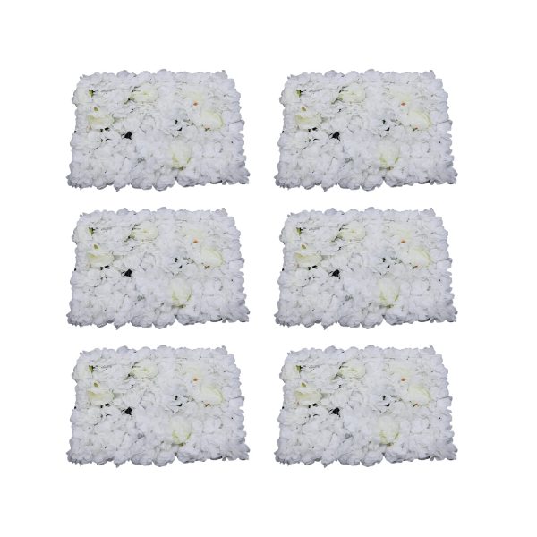 Mur de roses artificielles, mur de fleurs, fond de fleurs pour mariage, famille, jardin, décoration et fête d'anniversaire pour bébé (6 pièces)