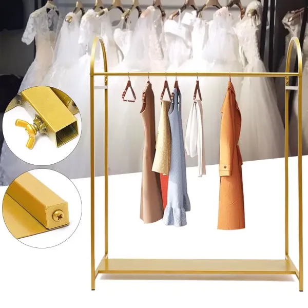 Tringle à vêtements industrielle en métal avec étagères - Multifonction - Pour salon, chambre à coucher