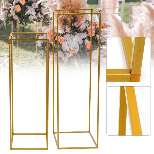 2 pièces de fleurs métalliques décorant des vases de fleurs à la chute de la route de la colonne de référence des fournitures de mariage