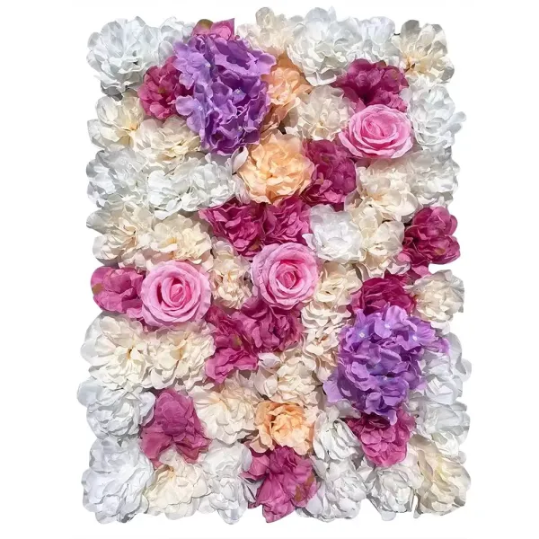 CNCEST Mur de fleurs artificielles - Panneau décoratif - Fleur de soie pour jardin - Décoration murale de mariage - 12 pièces