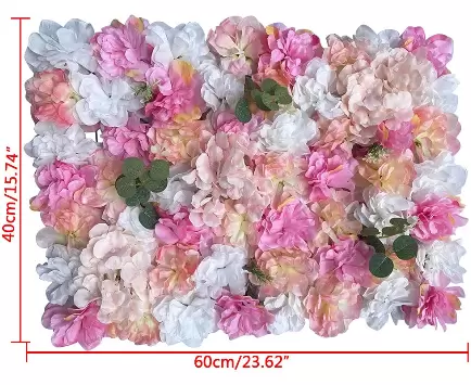 CNCEST 6 stuks plantenbloemmuur roze paars dahlia + hortensia + doe-het-zelf bruiloftswegachtergrond