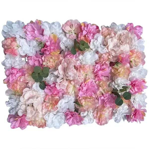 CNCEST 6 Pièces de Mur de Fleurs de Plantes Rose Violet Dahlia + Hortensia + Bricolage Fond de Route de Mariage