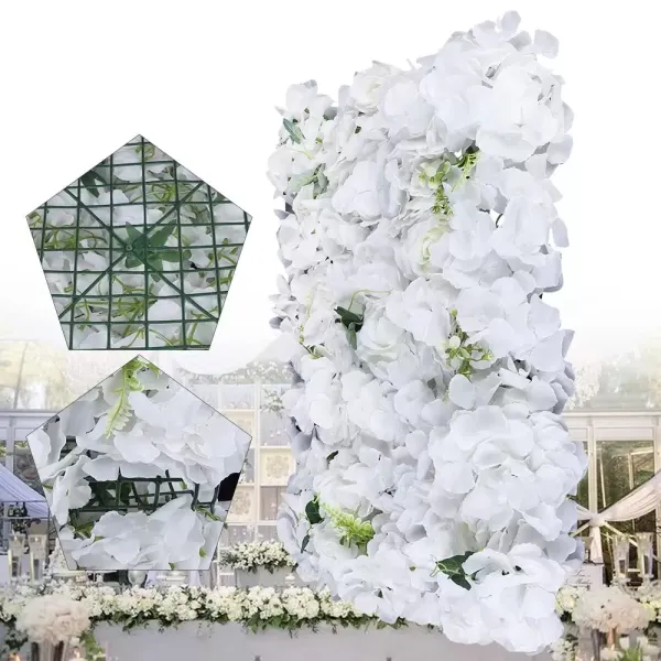 CNCEST 12 x mur de fleurs artificielles pour décoration de mariage, fête (blanc)