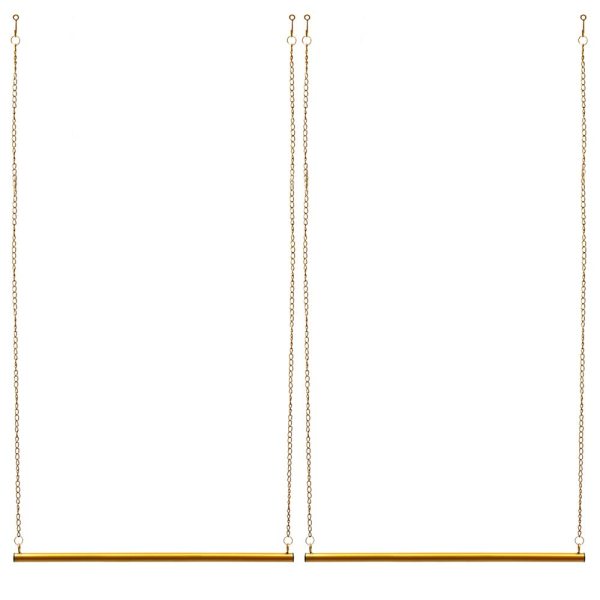 Étagère de rangement pour vêtements - 2 pièces - Doré - Hauteur réglable - 90 cm