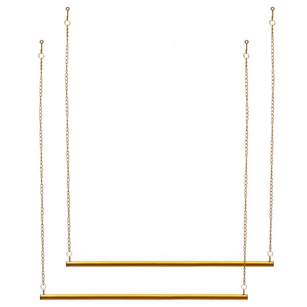 Étagère à vêtements en 2 pièces - Doré - Hauteur réglable - 120 cm