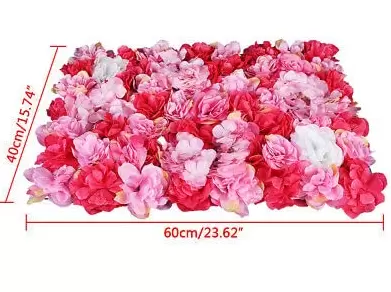 Set van 12 bloemenwanden - trouwwanddecoratie - 40 x 60 cm - zijden rozen