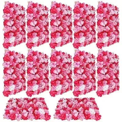 Lot de 12 murs de fleurs - Décoration murale de mariage - 40 x 60 cm - Roses en soie