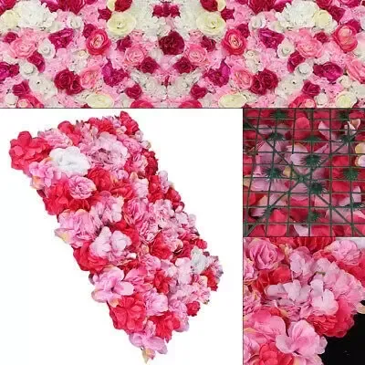 Lot de 12 murs de fleurs - Décoration murale de mariage - 40 x 60 cm - Roses en soie Lot de 12 murs de fleurs - Décoration murale de mariage - 40 x 60 cm - Roses en soie