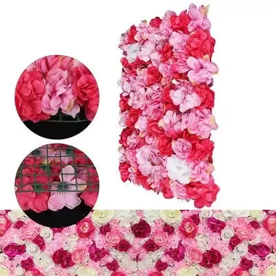 Lot de 12 murs de fleurs - Décoration murale de mariage - 40 x 60 cm - Roses en soie