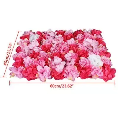 Lot de 12 murs de fleurs - Décoration murale de mariage - 40 x 60 cm - Roses en soie Lot de 12 murs de fleurs - Décoration murale de mariage - 40 x 60 cm - Roses en soie