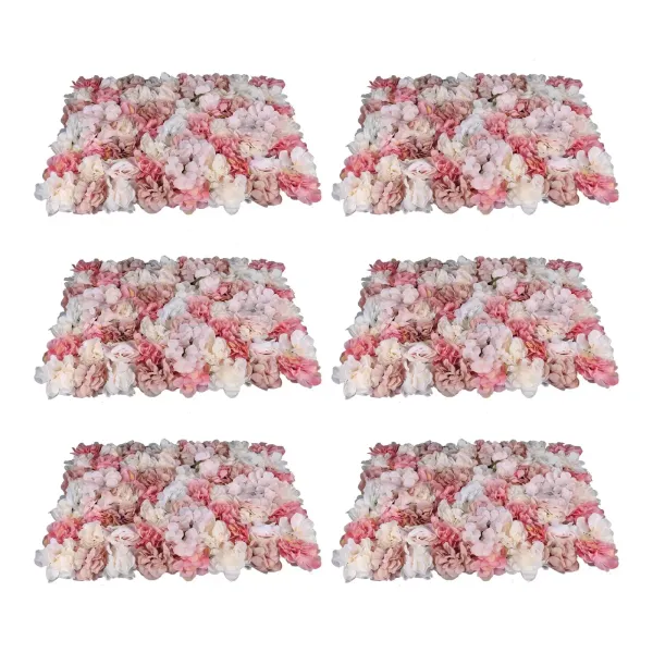 6 x Mur de fleurs artificielles, mur de roses en soie, fond pour mariage, fête, jardin DIY décoration