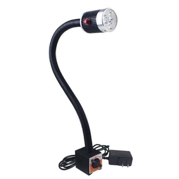Lampe de travail avec pied magnétique, 6 W LED magnétique, lampe flexible et étanche, bras de cygne