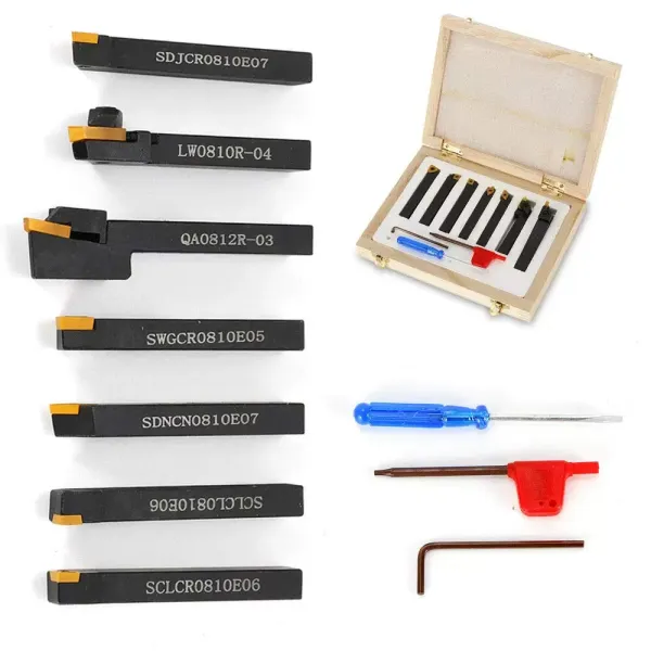 Kit de 7 pièces de 8 mm en acier tournant avec support de serrage en acier inoxydable
