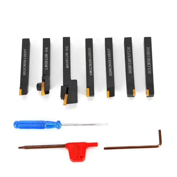 Kit de 7 pièces de 8 mm en acier tournant avec support de serrage en acier inoxydable