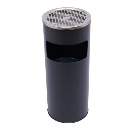 30L62cm (silver/black) vertical ashtray with trash can Stainless steel vertical ashtray