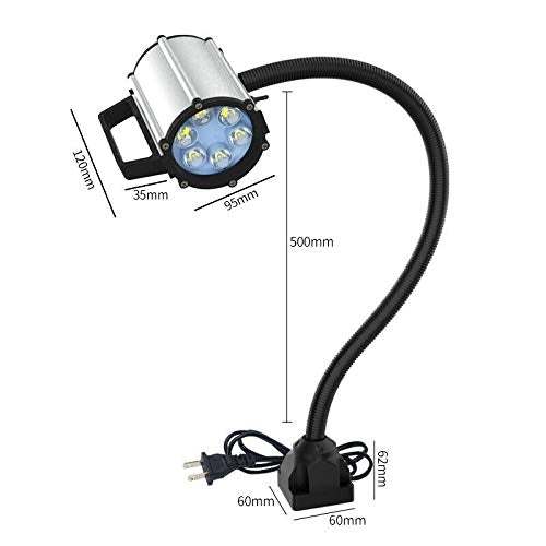 Lampe Col de Cygne Flexible, 5W LED Lampe de Tour Lampe de Travail Lampe de Machine Lampe de Bras Étanche, avec Base Fixe