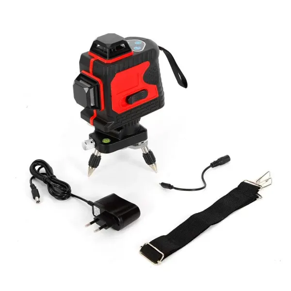 Niveau à bulle 3D auto-nivelant 12 lignes 360° (aspect rouge lumière verte) Niveau à bulle 3D auto-nivelant 12 lignes 360° (aspect rouge lumière verte)
