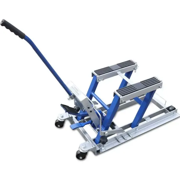 Support de levage hydraulique pour moto - 680 kg - Avec pédale de levage hydraulique - Pour l'atelier - Bleu Support de levage hydraulique pour moto - 680 kg - Avec pédale de levage hydraulique - Pour l'atelier - Bleu