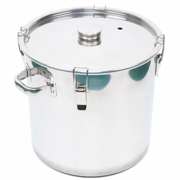 Seau de fermentation de 36 L - Portable - En acier inoxydable - Avec échappement pour la fermentation - Argenté Seau de fermentation de 36 L - Portable - En acier inoxydable - Avec échappement pour la fermentation - Argenté