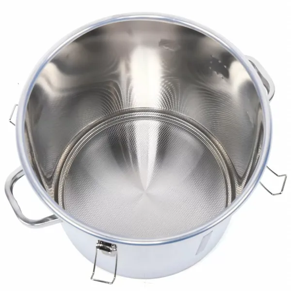 Seau de fermentation de 36 L - Portable - En acier inoxydable - Avec échappement pour la fermentation - Argenté Seau de fermentation de 36 L - Portable - En acier inoxydable - Avec échappement pour la fermentation - Argenté
