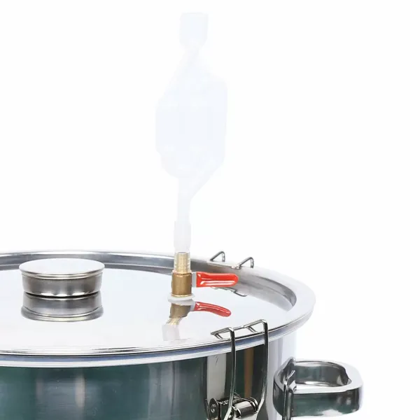 Seau de fermentation de 36 L - Portable - En acier inoxydable - Avec échappement pour la fermentation - Argenté