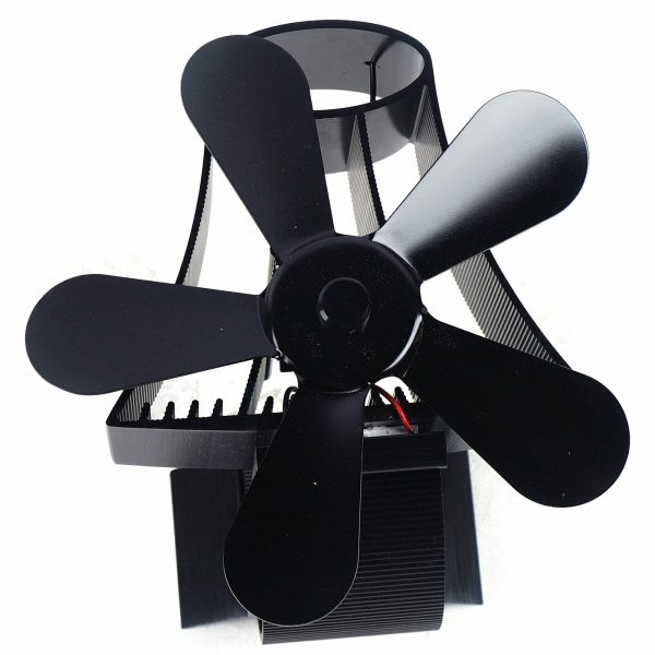 Ventilateur de cuisinière sans électricité, sans bruit, ventilateur de cheminée, ventilateur rotatif à 5 pales
