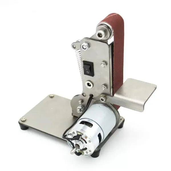 Mini ponceuse électrique à bande - Ponceuse de table avec moteur de broche 895 - 24 V - 600 m/min