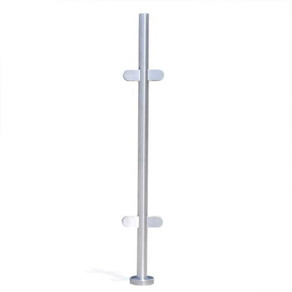 Poteau de balustrade en acier inoxydable 316 - 110 cm - Clôture de qualité supérieure avec pinces en verre - Applicable de 8 à 12 mm