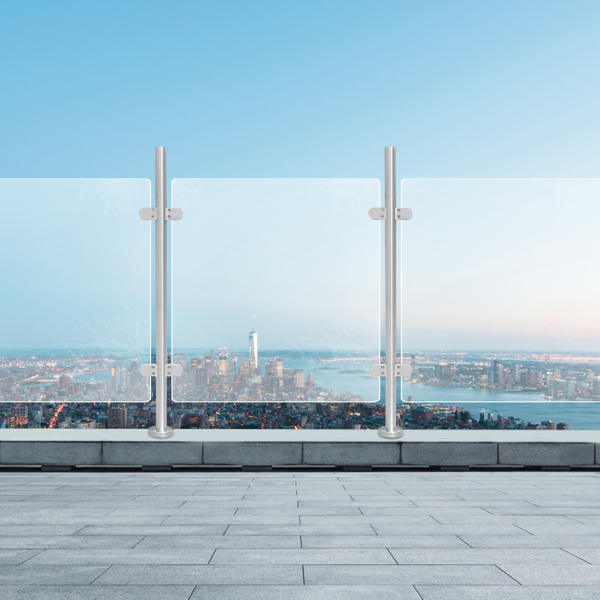 Poteau de balustrade en acier inoxydable 316 - 110 cm - Clôture de qualité supérieure avec pinces en verre - Applicable de 8 à 12 mm